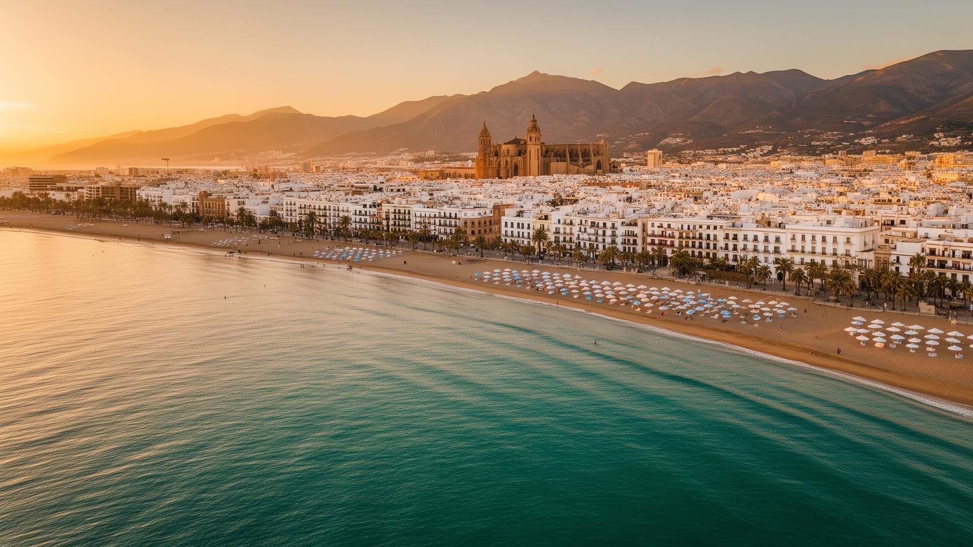 Aerial view of the Costa del Sol coastline